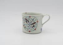 松尾貞一郎　色絵磁器鳥のマグ2