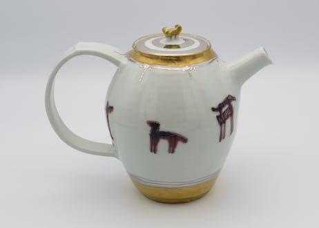 松尾貞一郎　色絵磁器ポット