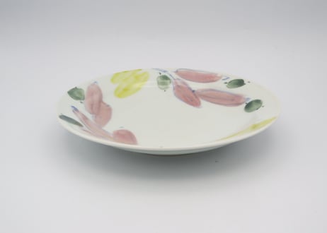 古川桜　色絵磁器オリーブ6寸皿
