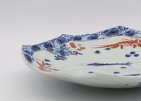 松尾貞一郎　色絵磁器八角皿