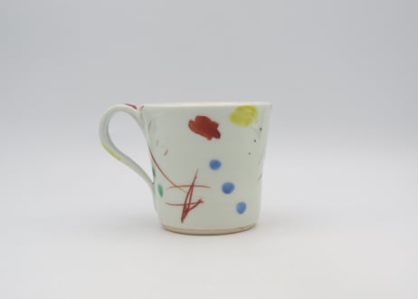 古川章蔵　色絵磁器デタラメ紋マグD