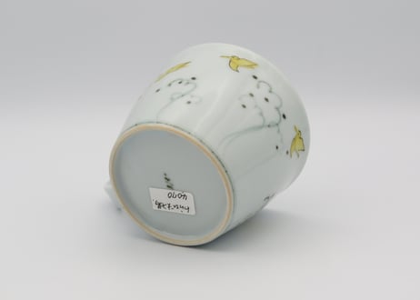 清水なお子　色絵磁器千鳥のマグ