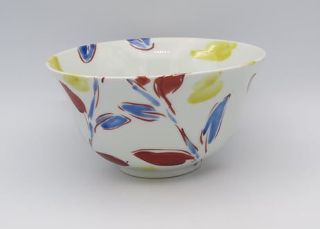古川桜　色絵磁器ボタニカル麺鉢E
