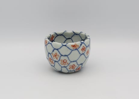 高橋宏彰　色絵磁器網目豆鉢