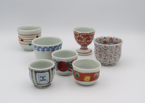 高橋宏彰  色絵磁器赤絵足つき杯
