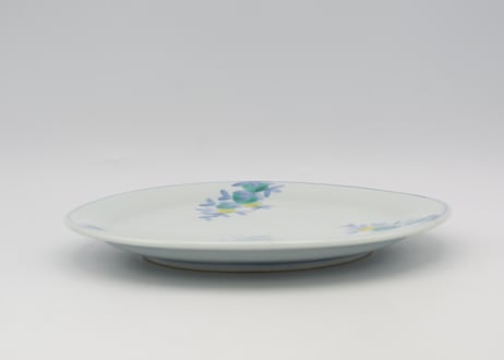 清水なお子　色絵磁器果実紋6寸リム皿