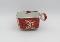 松尾貞一郎　色絵磁器赤絵四方マグ27