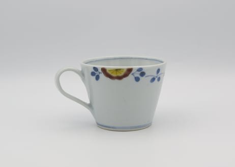 清水なおこ　色絵磁器花紋紫の花マグ