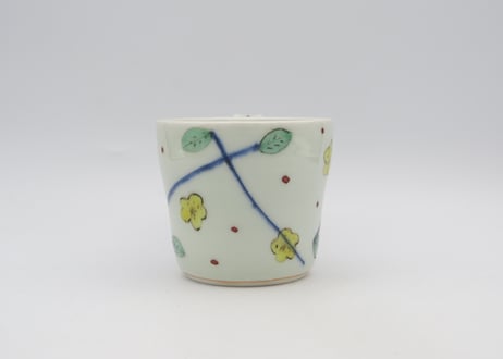 古川章蔵　色絵磁器花紋マグ