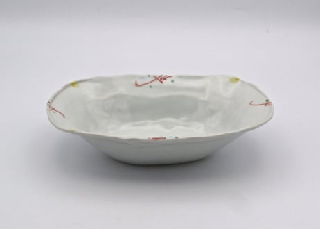 松尾貞一郎　色絵磁器楕円の小鉢T-77