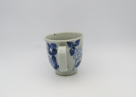山本博　染付け陶器シロツメクサA