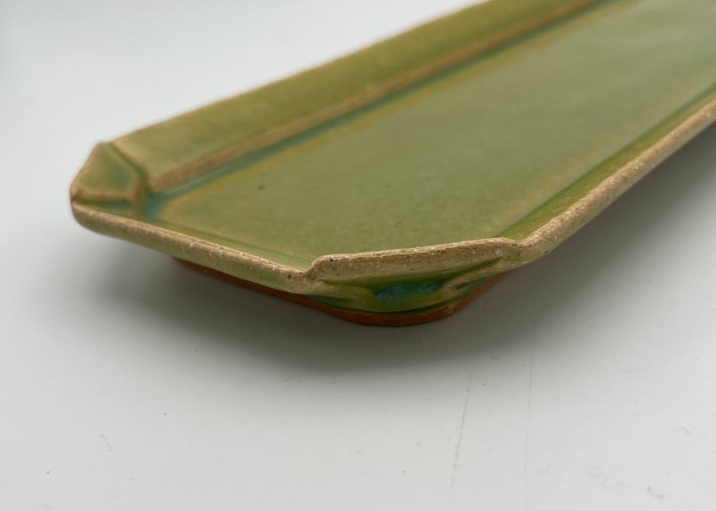 渡辺信史 山わさび釉フレーム長皿 | 工藝舎 オンラインショップ