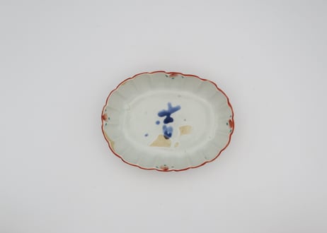 松尾貞一郎　色絵磁器吉字輪花小鉢