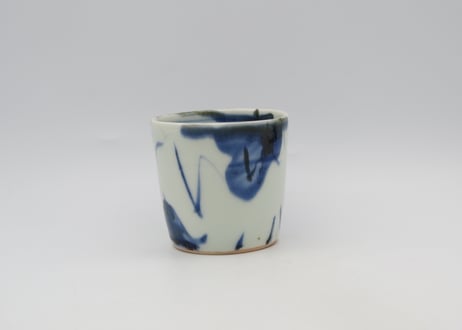 蕎麦古川章蔵　染付け磁器ちょく小鉢C