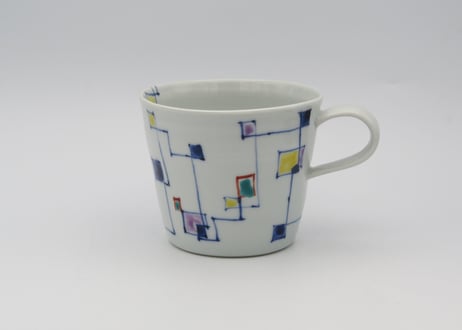 松尾貞一郎　色絵磁器線描きマグ11