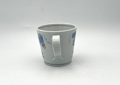 清水なお子　色絵磁器ブドウ,リス紋