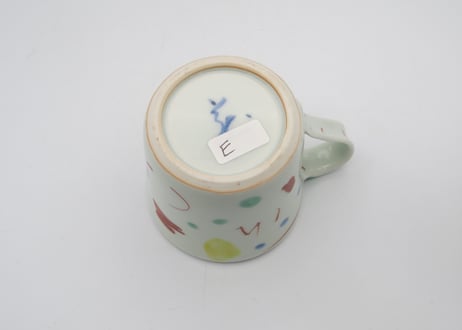 古川章蔵　色絵磁器デタラメ紋マグE