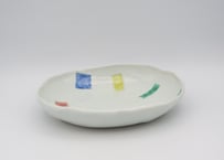 C5色絵楕円の器A1 深