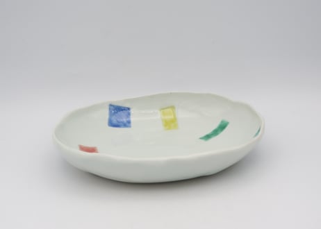 C5色絵楕円の器A1 深
