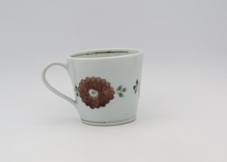 清水なお子　色絵磁器菊紋マグB