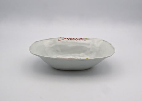 松尾貞一郎　色絵磁器楕円の小鉢T−74