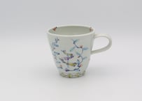 松尾貞一郎　色絵磁器花鳥マグ69