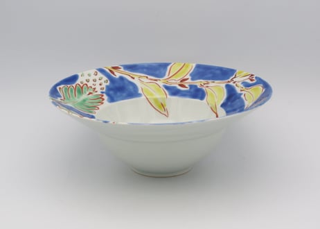 古川桜　色絵磁器ボタニカルリムボウルD