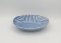 東まり子　磁器アクア釉楕円縞中鉢