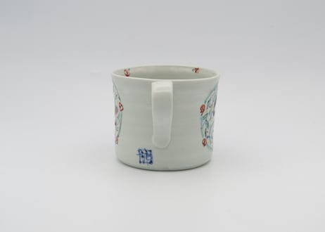 松尾貞一郎　色絵磁器鳥のマグ2