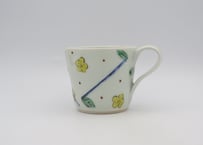 古川章蔵　色絵磁器花紋マグ