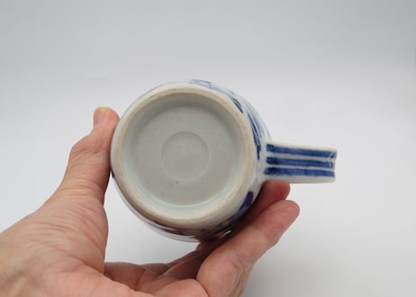 山本博　色絵半磁器クレマチスマグカップ、ピンク