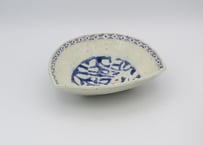 松尾三希子　半磁器色絵ターコイズ三角鉢