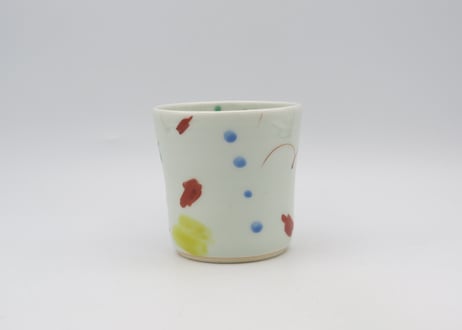 古川章蔵　色絵磁器デタラメ紋マグB