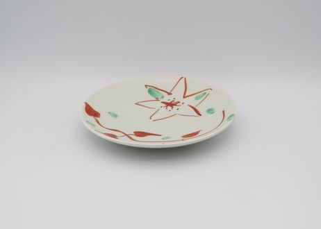 古川章蔵　色絵磁器クレマチス皿SB