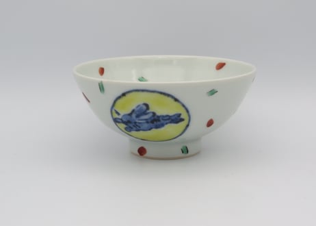 古川章蔵　色絵磁器うさぎの飯椀1