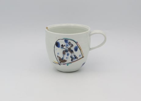 松尾貞一郎　色絵磁器金入りマグN16