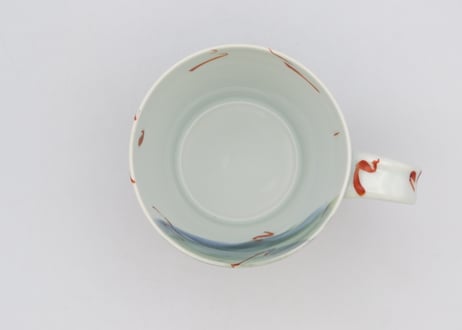 古川桜  色絵磁器赤とグレーマグA