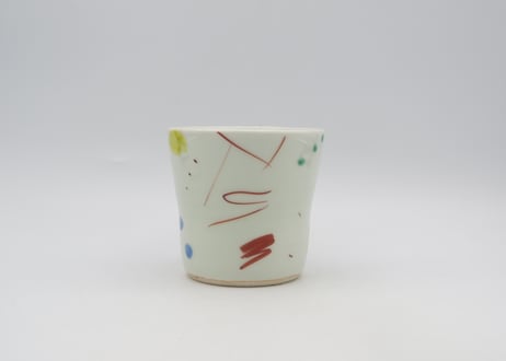 古川章蔵　色絵磁器デタラメ紋マグD