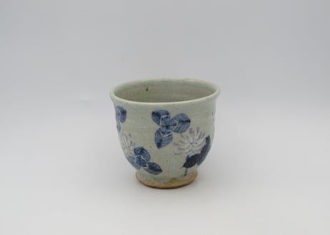 山本博　染付け陶器シロツメクサB