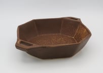 渡辺信史　耐熱性 茶色角皿