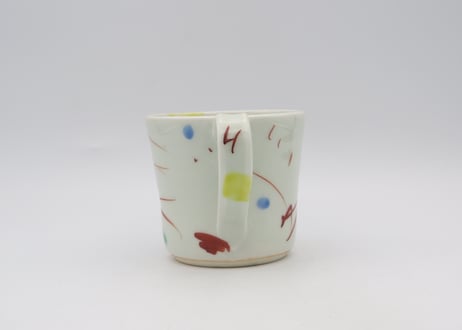 古川章蔵　色絵磁器デタラメ紋マグC