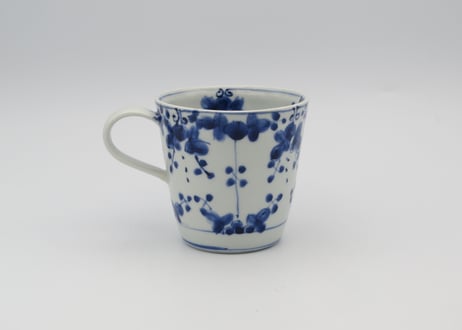 松尾貞一郎　染付磁器花紋マグN17