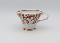 松尾貞一郎　色絵磁器赤絵背高マグN1