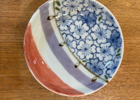 ☆松本佐一☆飾皿☆色絵25cm☆輪花皿☆共