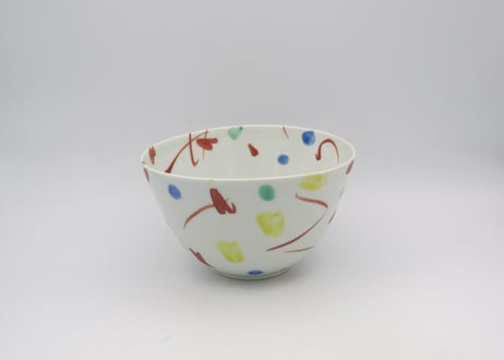 古川章蔵　色絵磁器何これ紋深鉢