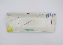 古川章蔵　色絵磁器デタラメ紋長皿C