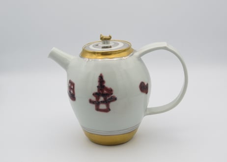 松尾貞一郎　色絵磁器ポット