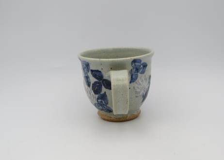 山本博　染付け陶器シロツメクサB