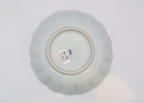 清水なお子　色絵磁器桃に蝶5寸皿