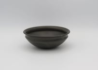 荒賀文成　黒釉馬たらい小鉢